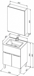 Aquanet Мебель для ванной Алвита New 60 1 ящик 2 дверцы антрацит матовая – фотография-22